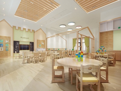 3d北欧风幼儿园教室模型