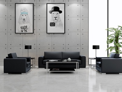3d现代办公沙发单人沙发模型