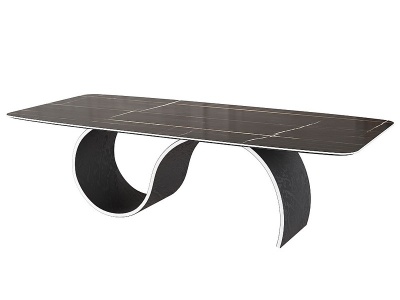 长方形餐桌模型3d模型