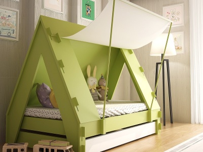 3d现代<font class='myIsRed'>帐篷</font>儿童床模型