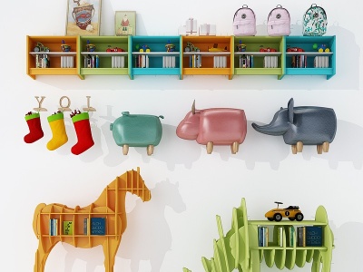 现代儿童柜玩具模型3d模型
