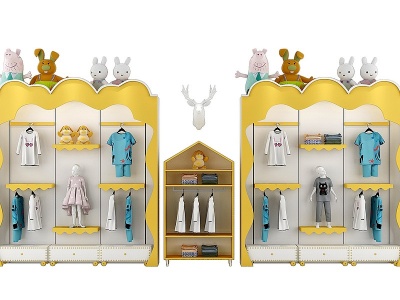 儿童服装展柜模型3d模型