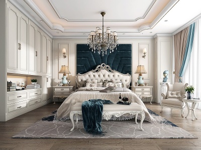 3d欧式法式卧室模型