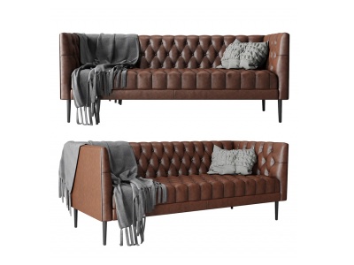 欧式现代真皮办公沙发模型3d模型