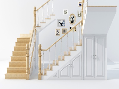 简欧楼梯楼梯扶手模型3d模型