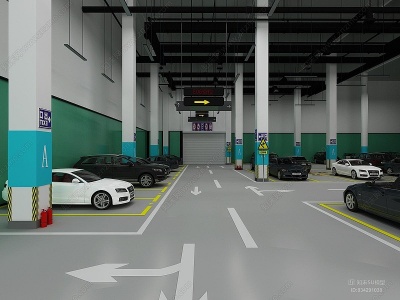3d现代地下停车场模型