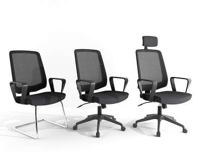现代网格靠背办公椅模型3d模型