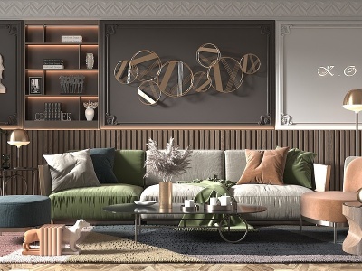 3d现代客厅沙发模型