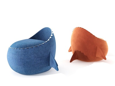 卡通鲨鱼儿童沙发模型3d模型