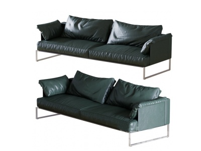 办公皮革双人沙发模型3d模型