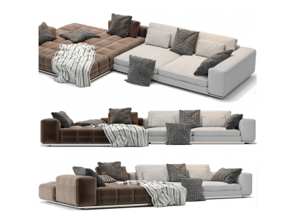 现代转角沙发模型3d模型