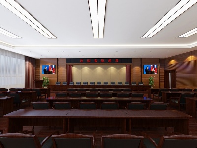 3d现代会议室报告厅模型