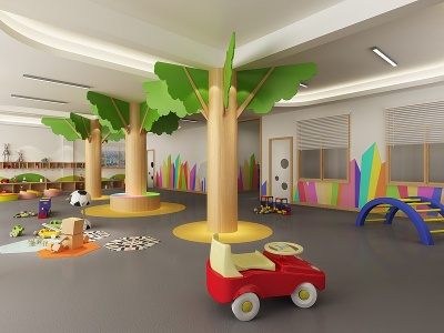 3d现代幼儿园儿童室模型