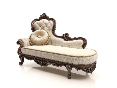美式古典雕花贵妃椅模型3d模型