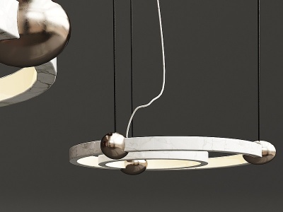 3d现代金属环形吊灯模型