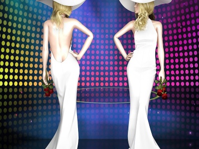 女模特裙子晚礼服模型3d模型