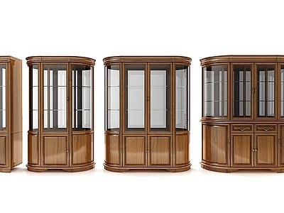 3d现代风格玻璃柜模型