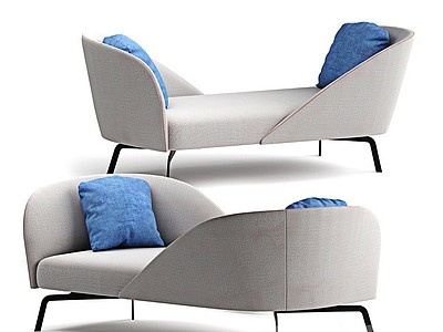 3d布艺双人沙发模型