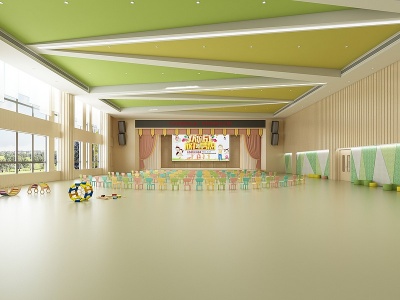3d现代大型会议多功能厅模型