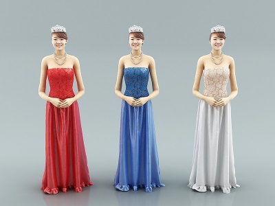 3d女装晚礼服模型