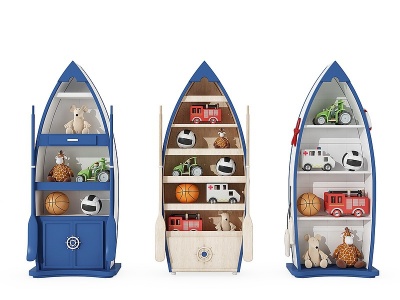3d地中海<font class='myIsRed'>帆船</font>儿童玩具柜模型
