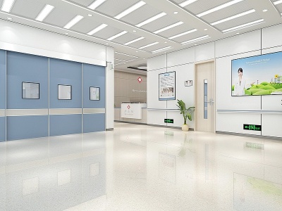 现代医院大厅过道走廊模型3d模型