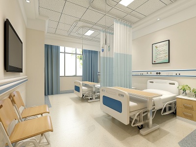 3d现代医院病房模型