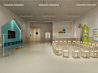 现代儿童活动教室模型3d模型