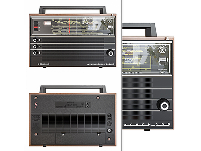 3d古董复古收音机电子设备模型