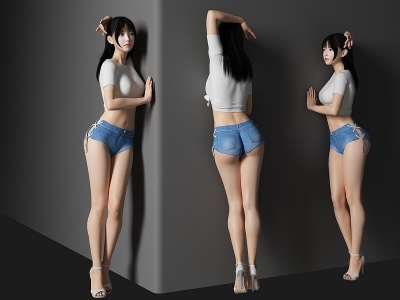 3d美女人物模型