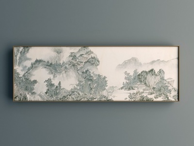中式风景画模型3d模型