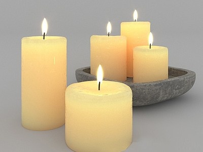 3d蜡烛烛台模型