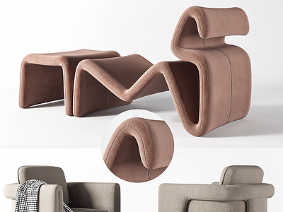 单人休闲沙发椅子模型3d模型
