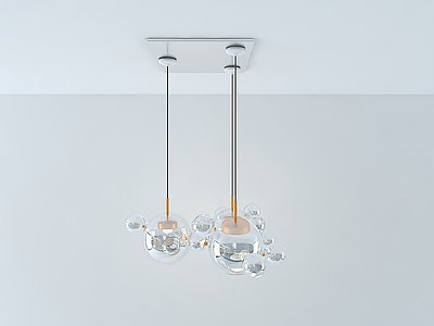 3d现代玻璃吊灯模型