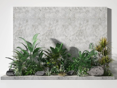 3d现代植物造景景观绿植组合模型