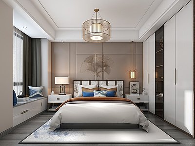 新中式卧室模型3d模型