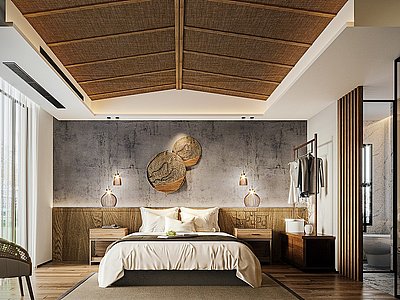新中式自然风民宿酒店模型3d模型