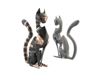 现代动物雕塑摆件3d模型
