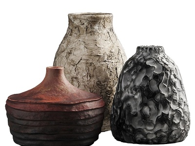 新中式陶瓷花瓶模型