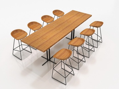 3d现代吧台椅组合模型