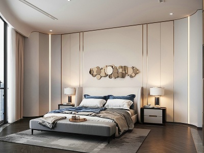 简欧式现代轻奢卧室模型3d模型