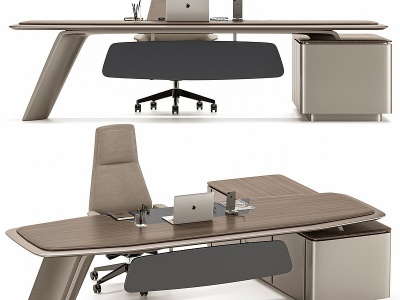 现代办公桌班台模型3d模型