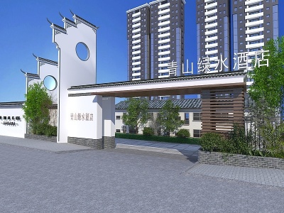 3d新中式酒店模型
