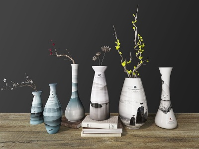 3d新中式装饰花瓶摆件模型