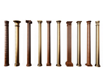 3d欧式古典欧式罗马柱组合模型