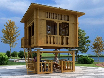 3d现代小木屋模型
