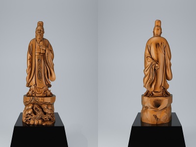 中式孔子雕塑摆件模型3d模型