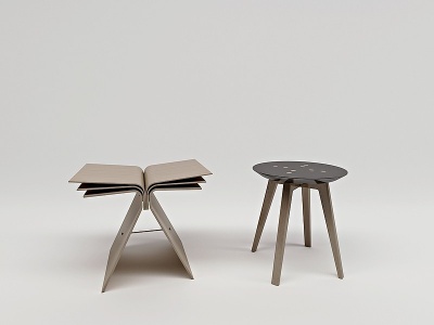 3d现代凳子书桌椅模型