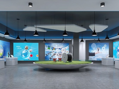 3d现代科技感展厅模型