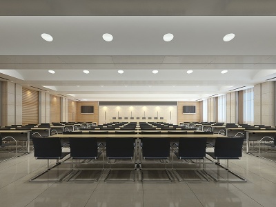 3d现代会议室教室书桌模型